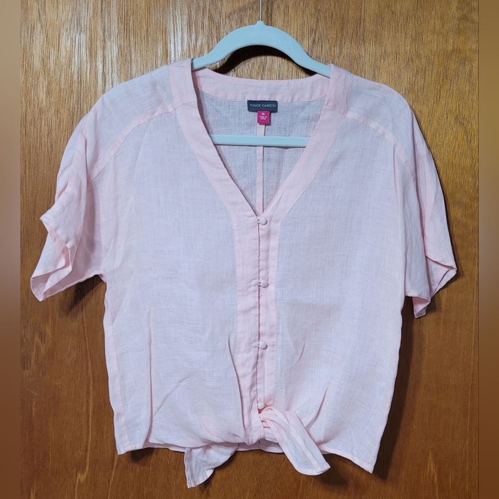 Vince Camuto Light Pink Top Tie At Waist Size XS (48)